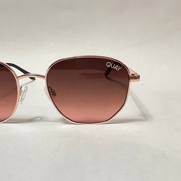 New Quay Australia Big Time Sunglasses Rose Green Brown Pink - Picture 4 of 9